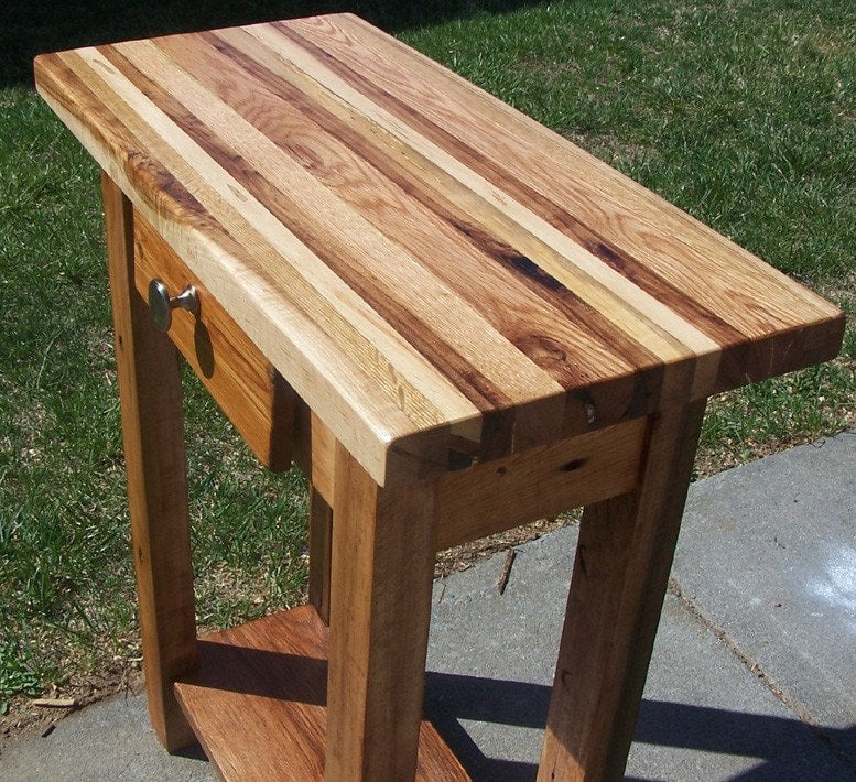 Kitchen Island, Butcher Block Island With Storage, Reclaimed Wood Butcher Block, Small Kitchen Island, Modern Farmhouse Cutting Board Island