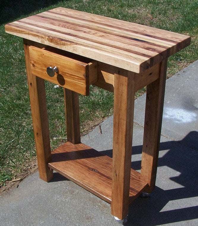 Kitchen Island, Butcher Block Island With Storage, Reclaimed Wood Butcher Block, Small Kitchen Island, Modern Farmhouse Cutting Board Island