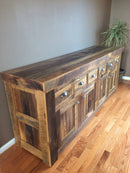 Sideboard Buffet, Primitive Chestnut Hutch, Rustic Kitchen Sideboard, Oak Buffet, Hutch Buffet, Bohemian Hutch, Solid Wood Buffet, Rustic