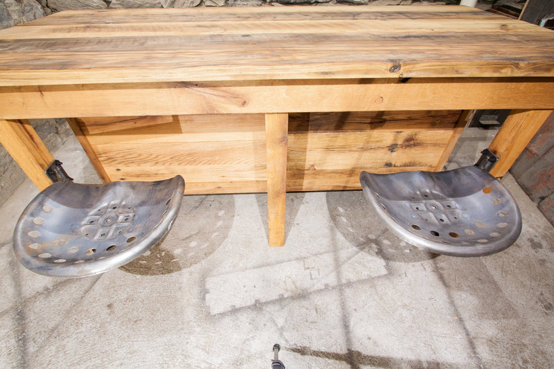 Kitchen island with seating - Custom wood island butcher block - Mid century modern butcher block island- Kitchen Furniture