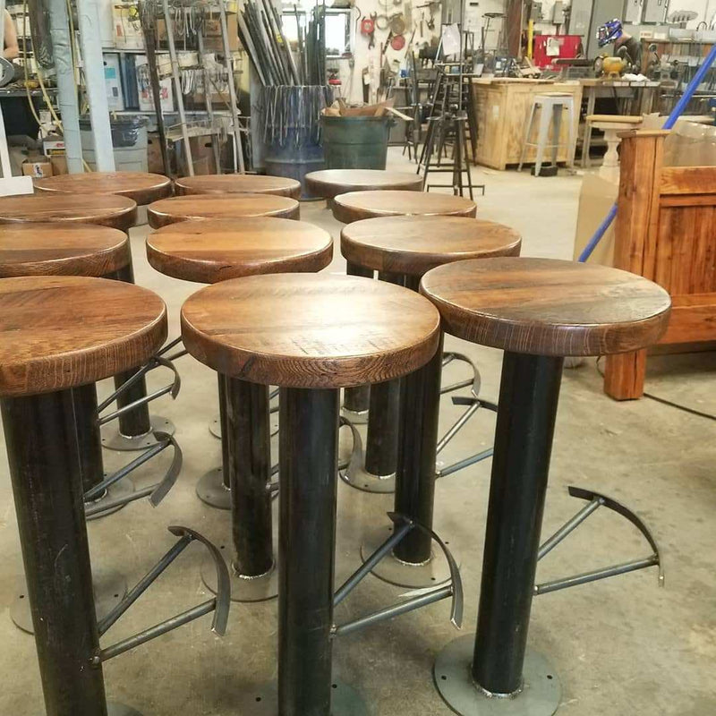 Bolt Down Bar Stools, Counter Stools, Pedestal Bar Stools, Industrial Bar Stools, Solid Wood Bar Stools Bolt Down, Counter Height Stools