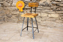 Bar stools with backs counter height - THE BREWSTER- Farmhouse rustic counter stools industrial -Stools reclaimed seat unique man cave decor