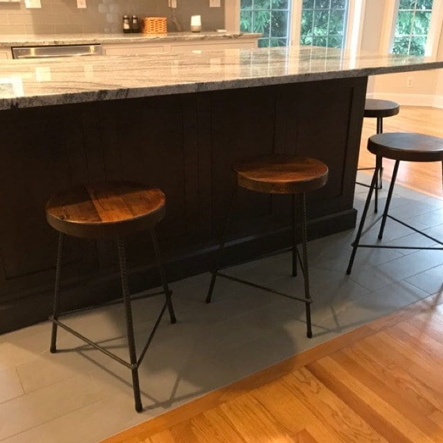 Bar stools counter height - Industrial counter stools with metal legs - Reclaimed wood counter height bar stools