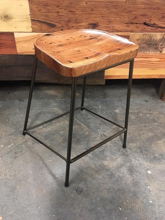 Spinnaker Bar Stools, Counter Stools, Counter Height Stool, Kitchen Stools, Tractor Seat Stool, Reclaimed Wood Bar Stool, Industrial Stools