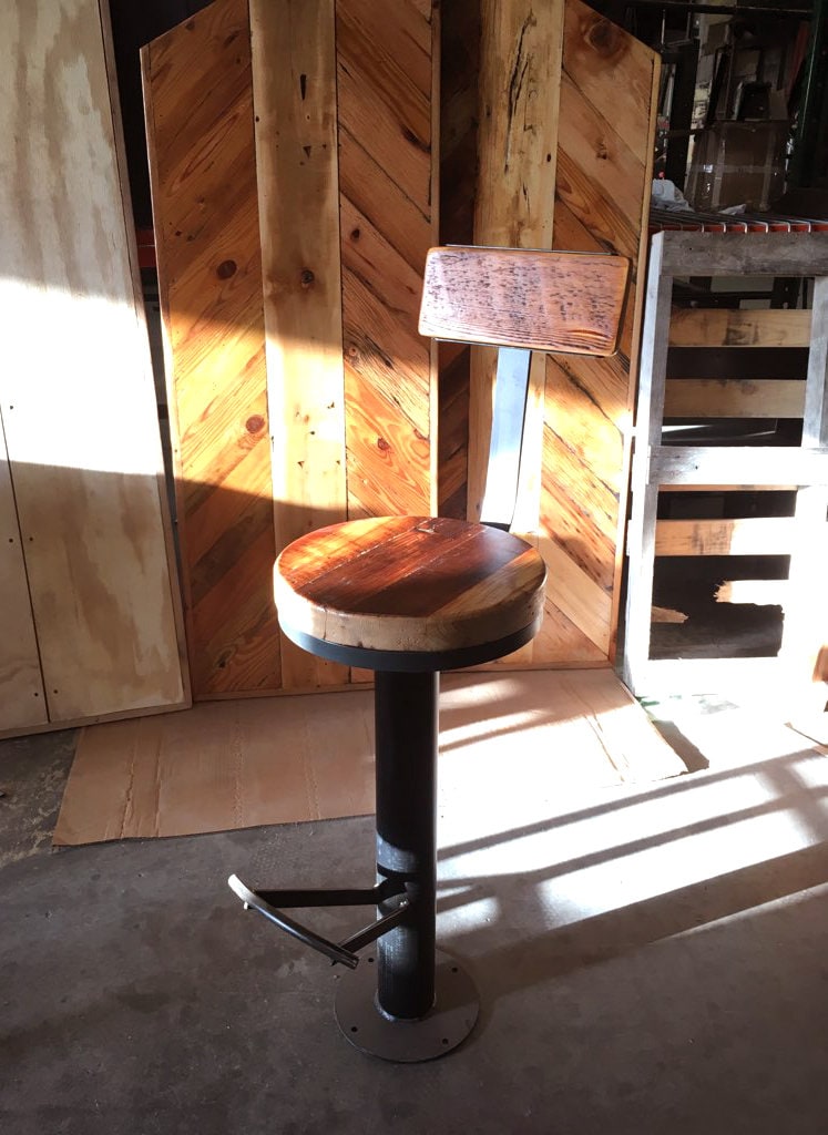 Wood Bar Stools, Bolt Down Bar Stools, Swivel Bar Stools, Kitchen Island Foot Rest, Restaurant Mounted Stool,Industrial Counter Height Stool