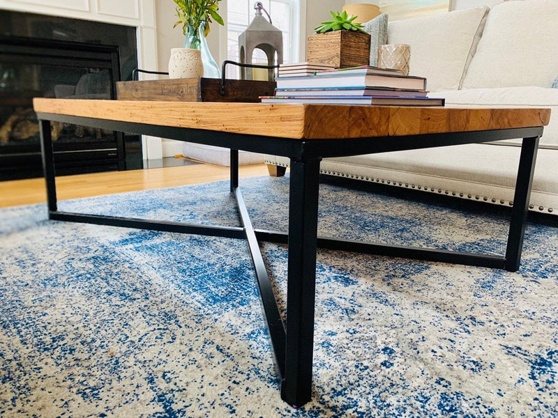 Large Coffee Table, Custom Coffee Table, Wood And Metal Industrial Table, Reclaimed Wood Table, CAMPBELL, Rustic Table, Oversized Boho Table