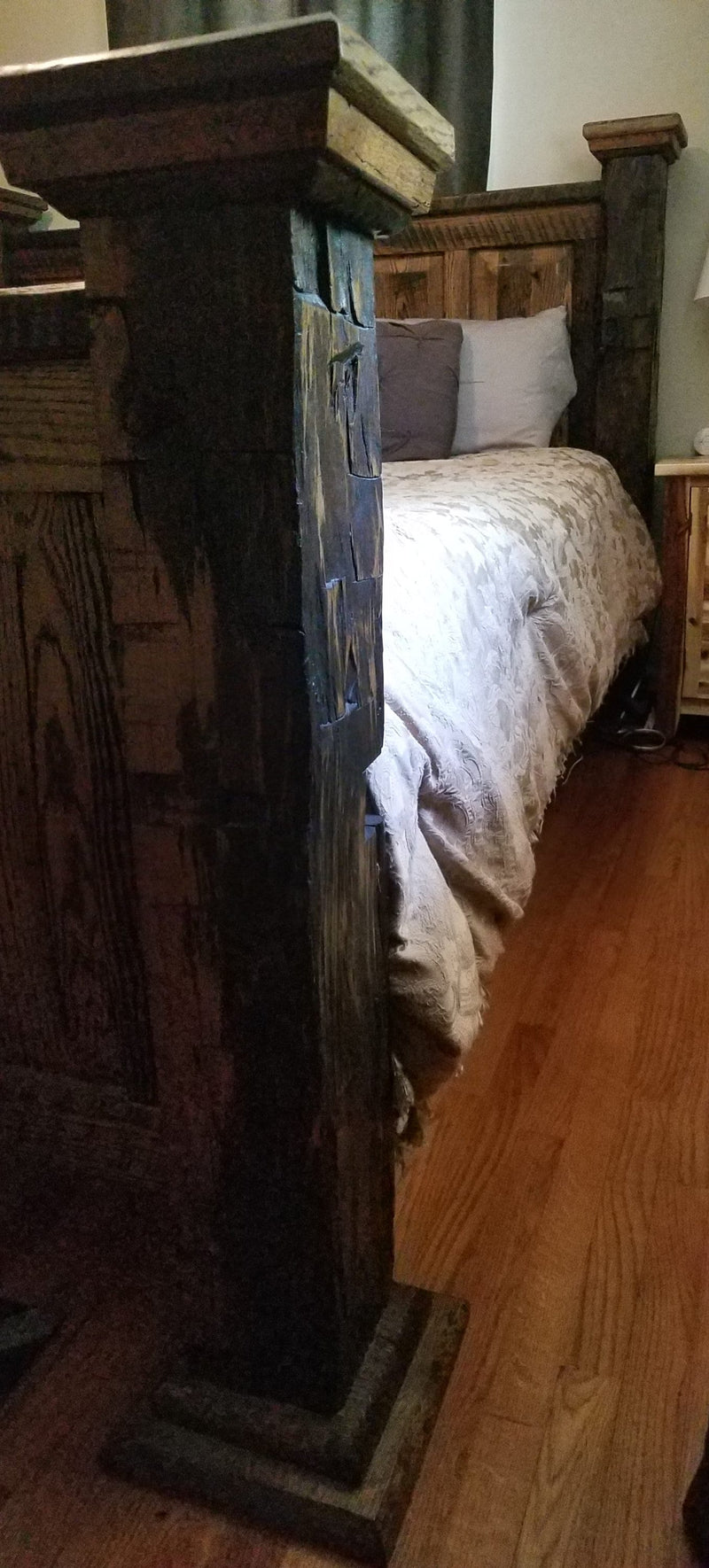 The Montana Bed, Rustic Bed Frame, Farmhouse Bed, Barnwood Bed, Raised Panel Headboard Bed, Reclaimed Wood Bed,Rustic Lodge Furniture