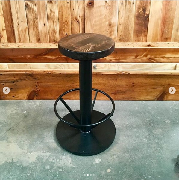 Bar stool bolt down with swivel upgrade available - Pedestal barstool - Bolt down urban bar stools with industrial design