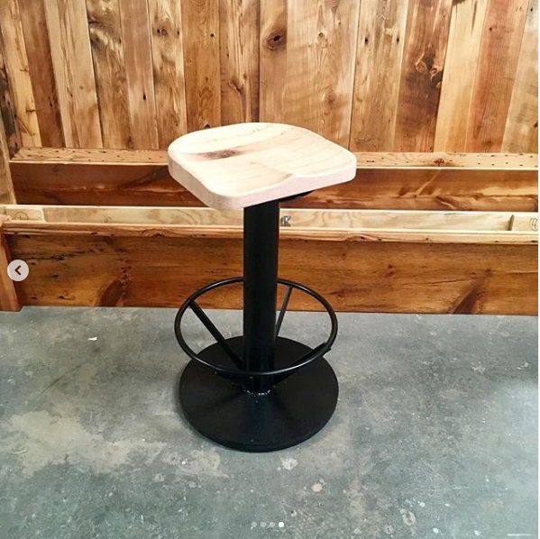 Pedestal barstool - Center Column Bar stool with swivel upgrade available -  Bolt down style industrial pedestal bar stools