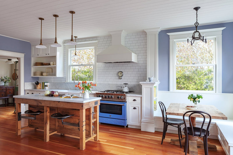 Kitchen island with seating - Custom wood island butcher block - Mid century modern butcher block island- Kitchen Furniture