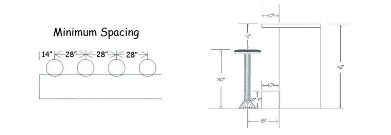 Bolt Down Bar Stools, Counter Stools, Pedestal Bar Stools, Industrial Bar Stools, Solid Wood Bar Stools Bolt Down, Counter Height Stools