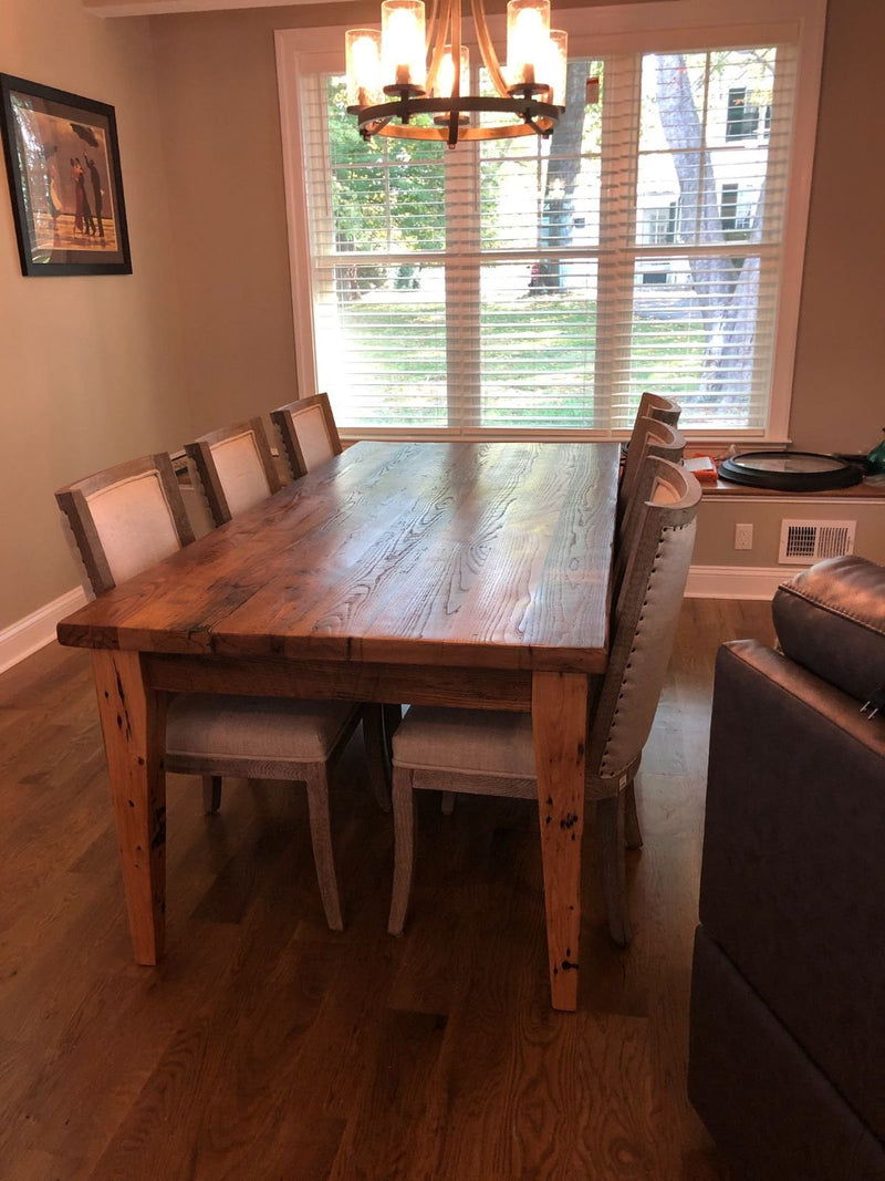 Wormy Chestnut Table, Wood Dining Table, Modern Farmhouse Table, Chestnut Furniture, Rustic Table, Breakfast Table, Plank Table, Antique