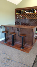 Bolt Down Bar Stools with Footrest, Swivel Bar Stools, Restaurant Bar Stool, Industrial Counter Height Stool with Backrest