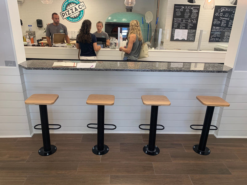 Bolt Down Bar Stools, Floor Mounted Bar Stools, Industrial Bar Stools With Foot Rest, Bar Stool Base, Kitchen Island Stools, Reclaimed Wood