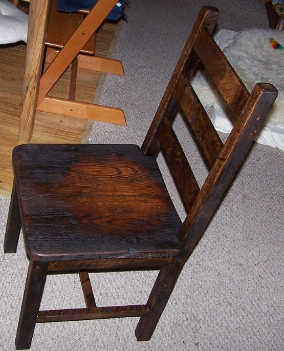 Dining Chair, Wood Rustic Kitchen Chair, Farmhouse Dining Chair, Reclaimed Wood Chair, Distressed Oak Chair, Dining Room Chair, Home Gift