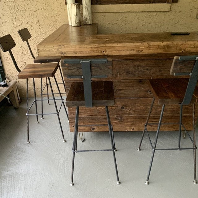 Counter Height Stool, Bar Stools Counter, Reclaimed Wood Stools, Coppersmith Stools, Rebar Chairs, Iron Bar Stool, Table Top