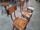 Reclaimed Wood Scooped Seat Bar Stools, Bar Stools Counter Height, Brewster Bar Stools, Farmhouse Bar Stools, Industrial Counter Stools,