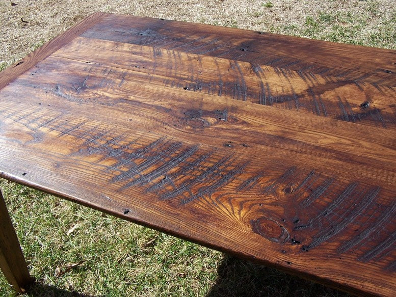 Wormy Chestnut Reclaimed Wood Dining Table, Farmhouse Table, Chestnut Extension Table, Reclaimed Wood Table, Rustic Chestnut Furniture