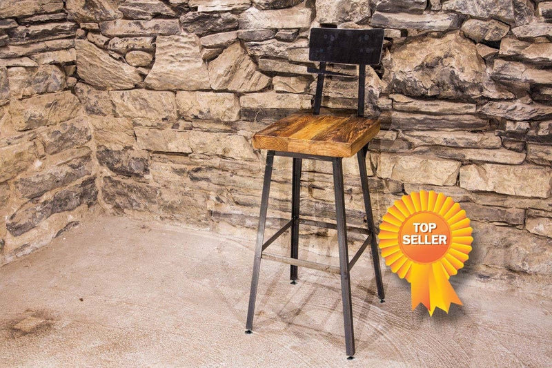 Bar Stools With Backs, Counter Height Stools, Industrial Bar Stools, THE BREW HAUS, Rustic Bar Stools With Back, Modern Farmhouse Bar Stools