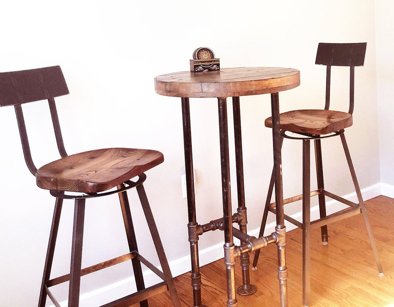 Bar Stools With Back, Swiveling Scooped Seat Brew Haus, Wood Counter Height Stools, Swivel Bar Stools, Farmhouse Bar Chair