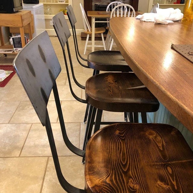 Bar Stools With Back, Swiveling Scooped Seat Brew Haus, Wood Counter Height Stools, Swivel Bar Stools, Farmhouse Bar Chair