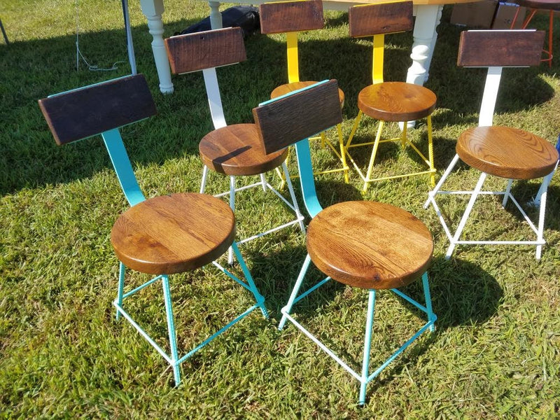 FREE SHIPPING - Wood Bar Stool, Patio Stool, Wood Chair With Back, Sleek Bar Stool, Comfy Stools, Restaurant Bar Stools, Garden Seat