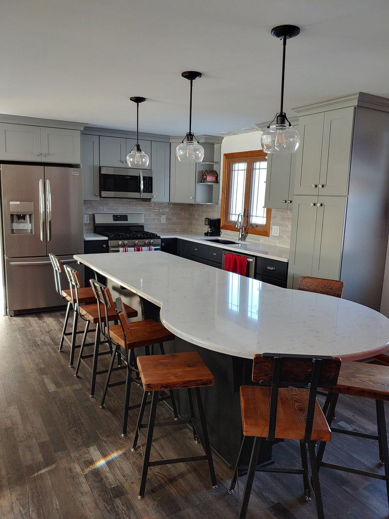 Bar stools with backs counter height - THE BREWSTER- Farmhouse rustic counter stools industrial -Stools reclaimed seat unique man cave decor