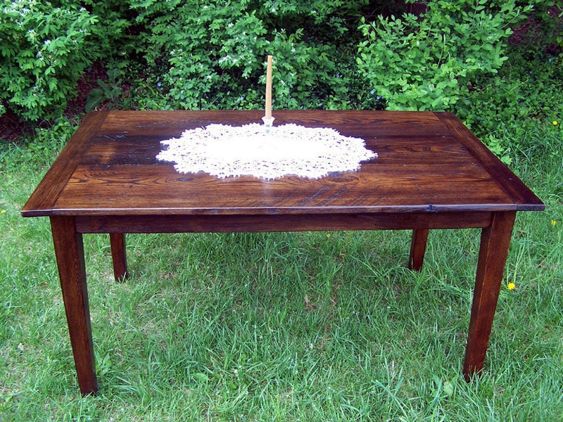 Wormy Chestnut Table, Extension Dining Table, Farm Table, Solid Wood, Primitive Table, Mid Century Table, Reclaimed Wood Table,Kitchen Table