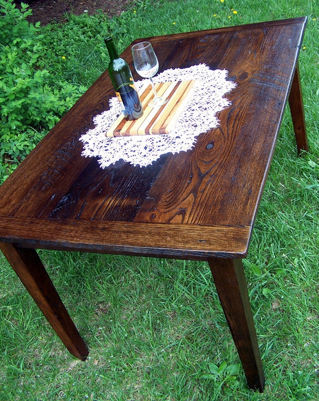 Wormy Chestnut Table, Extension Dining Table, Farm Table, Solid Wood, Primitive Table, Mid Century Table, Reclaimed Wood Table,Kitchen Table