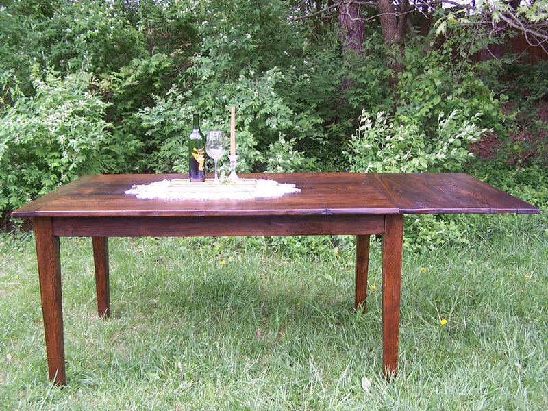 Wormy Chestnut Table, Extension Dining Table, Farm Table, Solid Wood, Primitive Table, Mid Century Table, Reclaimed Wood Table,Kitchen Table