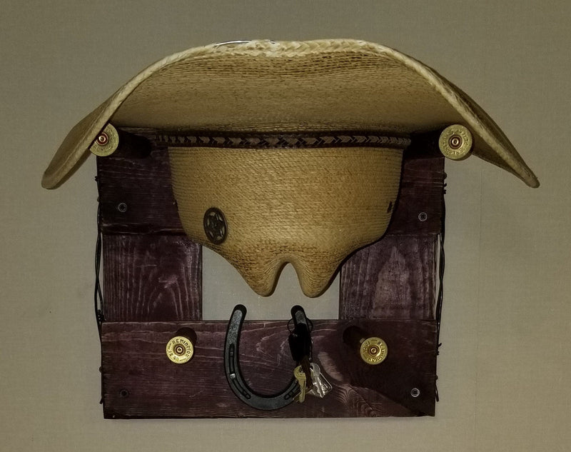 1 Cowboy Hat Rack | Cowboy Hat Holder |  Rustic Western Hat Display | Handcrafted Wooden Organizer | Space-Saving Home Decor | Made in USA