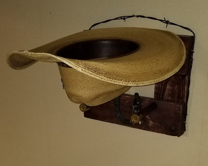 1 Cowboy Hat Rack | Cowboy Hat Holder |  Rustic Western Hat Display | Handcrafted Wooden Organizer | Space-Saving Home Decor | Made in USA