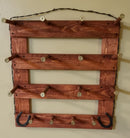 6 Cowboy Hat Rack Vertical | Cowboy Hat Holder |  Rustic Western Hat Display | Handcrafted Wooden Organizer | Space-Saving Home Decor | Made in USA
