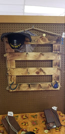 6 Cowboy Hat Rack Vertical | Cowboy Hat Holder |  Rustic Western Hat Display | Handcrafted Wooden Organizer | Space-Saving Home Decor | Made in USA