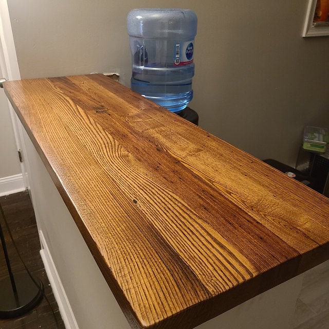 Reclaimed Wormy Chestnut Solid Wood Butcher Block Countertop - Custom sizes - Reclaimed Wood Kitchen Countertops