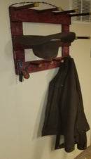 4 Cowboy Hat Rack Horizontal | Cowboy Hat Holder | Rustic Western Hat Display | Handcrafted Wooden Organizer | Space-Saving Home Decor | Made in USA