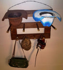 4 Cowboy Hat Rack Horizontal | Cowboy Hat Holder | Rustic Western Hat Display | Handcrafted Wooden Organizer | Space-Saving Home Decor | Made in USA