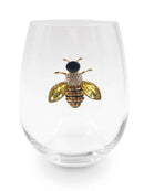 Jeweled Bee Stemless Wine Glasses by Jersey Art Glass