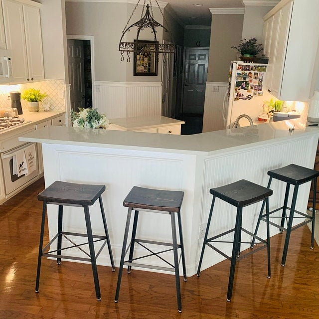 Bar Stools Counter Height, Saddle Stools, Reclaimed Wood Bar Stools, Counter Height Stools, Wood Bar Stools, Industrial Metal Stools