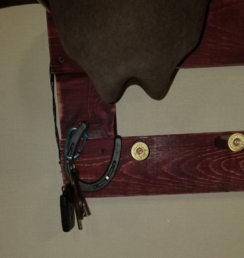 4 Cowboy Hat Rack Horizontal | Cowboy Hat Holder | Rustic Western Hat Display | Handcrafted Wooden Organizer | Space-Saving Home Decor | Made in USA