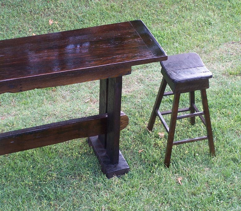 Bar Table And Stools Set, Custom Size And Quantity, Reclaimed Wood Table, Man Cave Decor, Antique Table, Bar Height Table, Pub Table, Oak