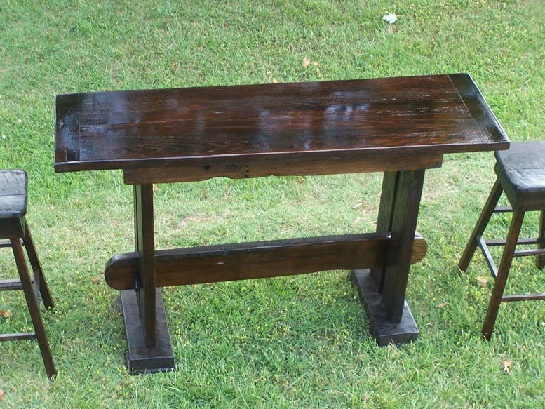 Bar Table And Stools Set, Custom Size And Quantity, Reclaimed Wood Table, Man Cave Decor, Antique Table, Bar Height Table, Pub Table, Oak