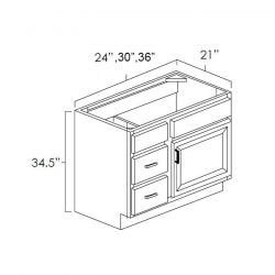 30 Inch Hickory Shaker Single Sink Bathroom Vanity with Drawers on the Left