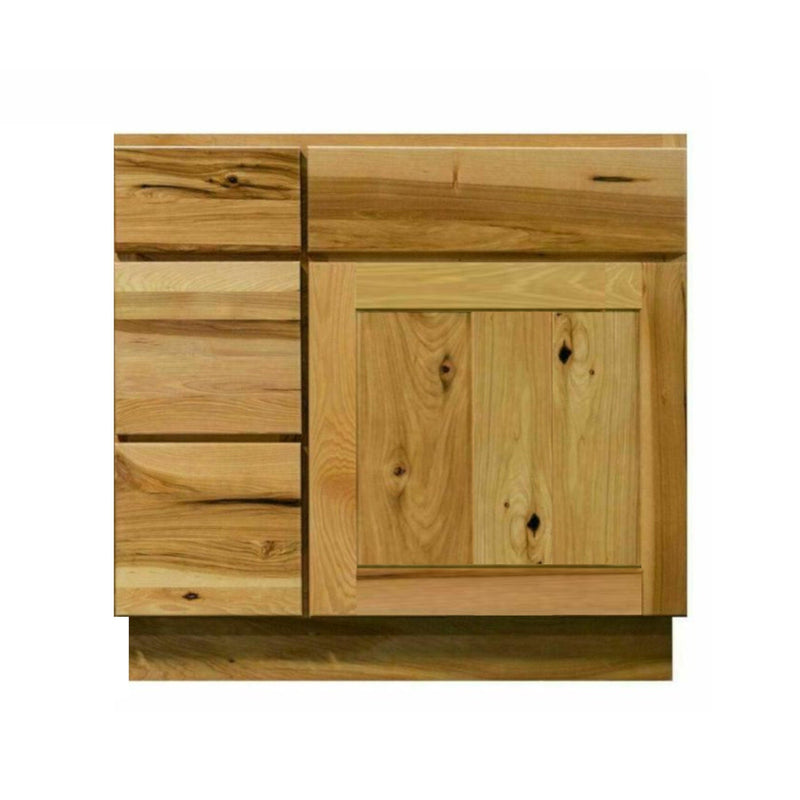 36 Inch Hickory Shaker Single Sink Bathroom Vanity with Drawers on the Left