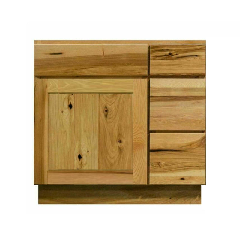 30 Inch Hickory Shaker Single Sink Bathroom Vanity with Drawers on the Right