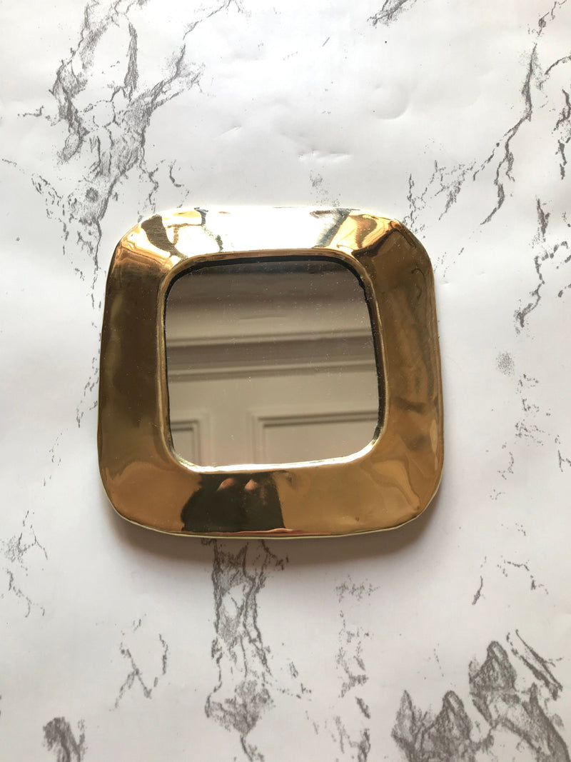 Set of  6 Wall Decorative Mirror -  Unlacquered brass Mirror