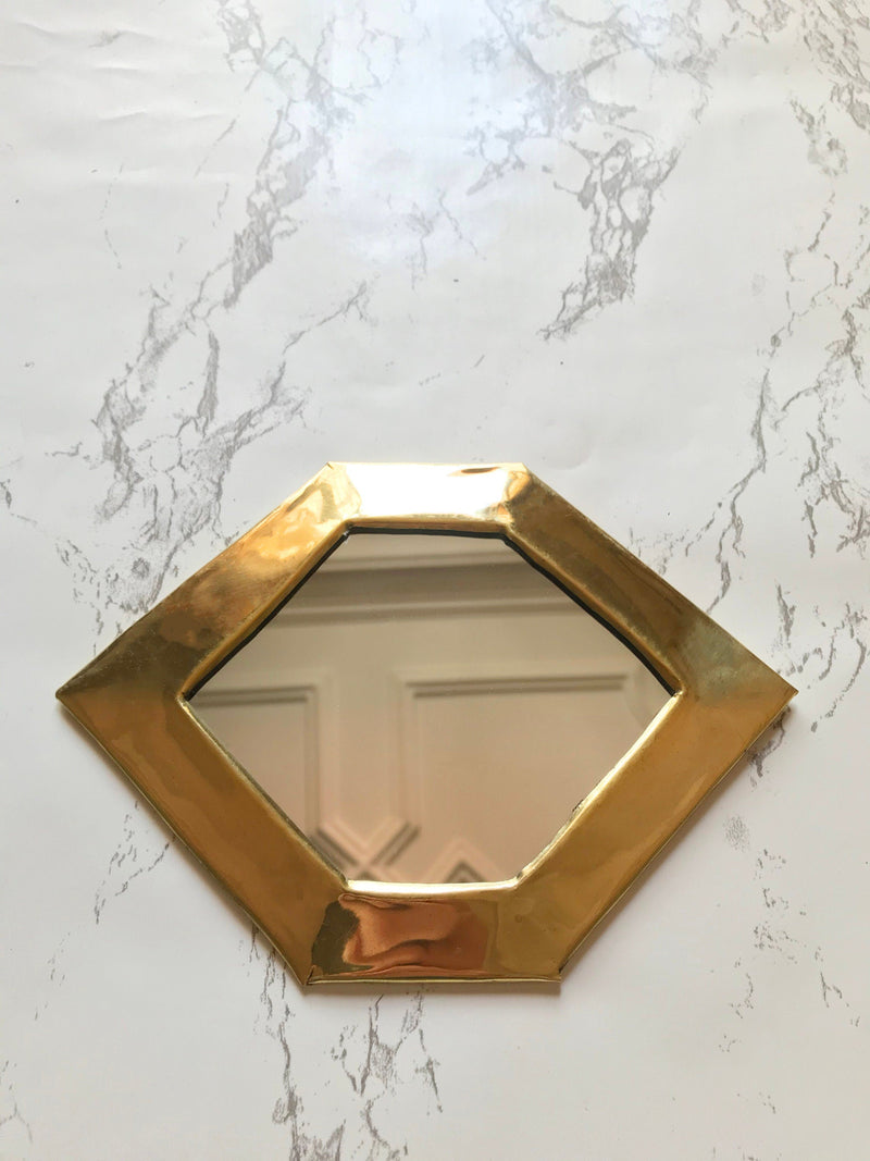 Set of  6 Wall Decorative Mirror -  Unlacquered brass Mirror