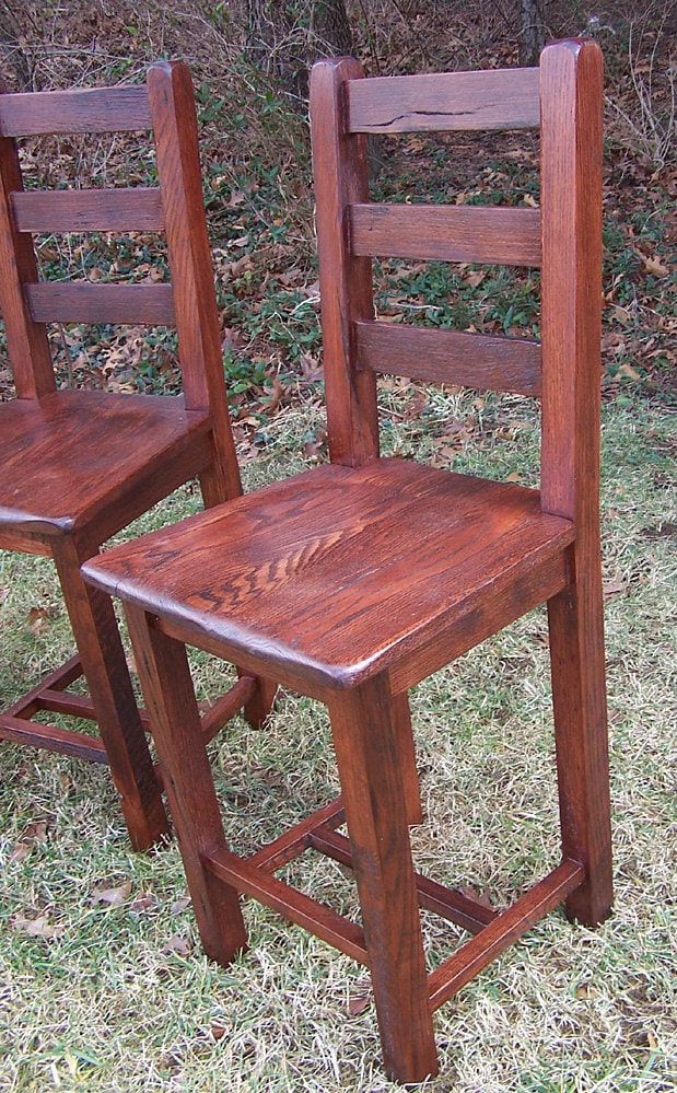 Custom Bar Stools With Back, Wood Bar Chair, Wood Dining Chair, Antique Hardwood Chair, Oak Chair, Bar Height Chair, Dining Room Furniture