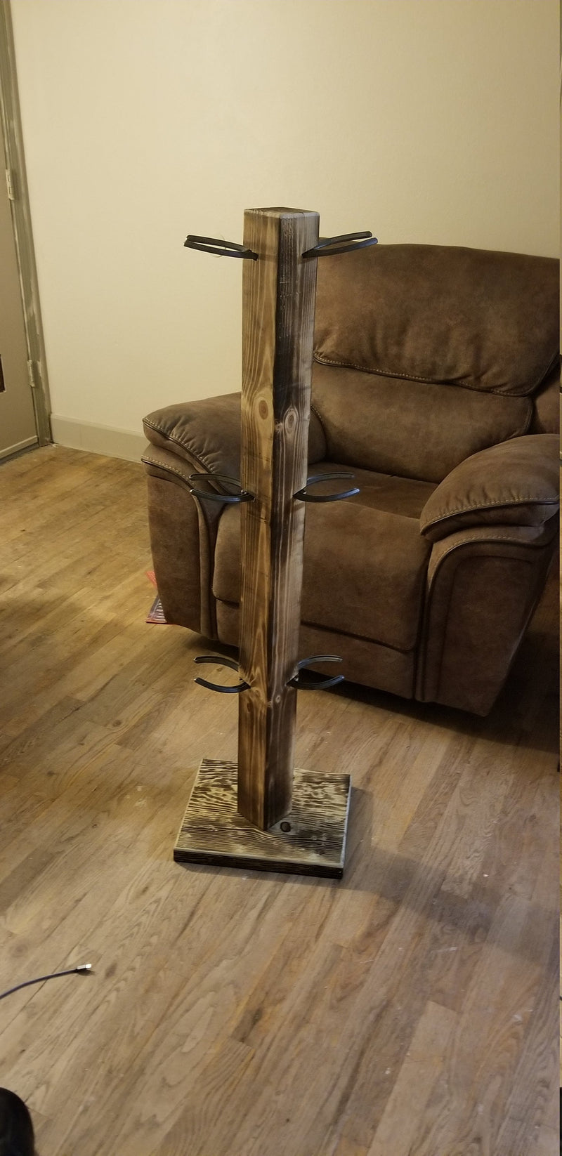 6 Pair Cowboy Boot Tree Rack | Vertical Western Boot Organizer | Rustic Wooden Boot Storage Stand | Mudroom & Entryway Decor | Handcrafted in USA