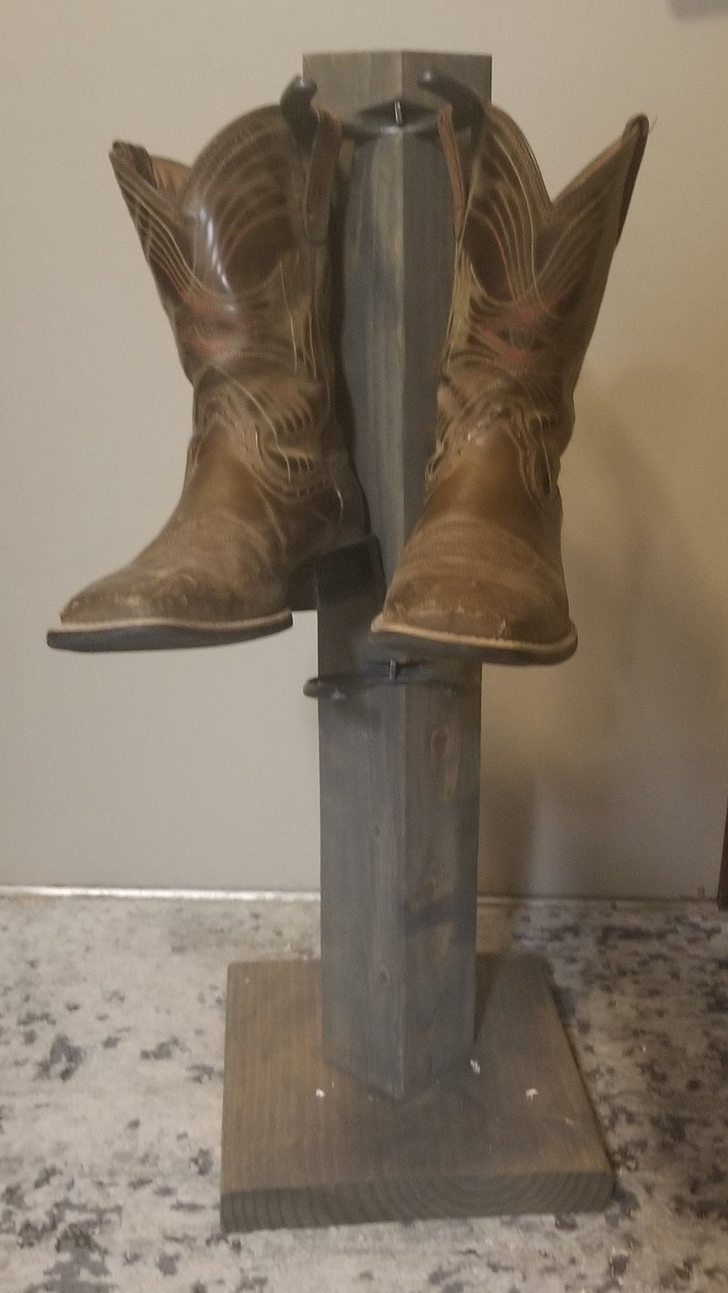 4 Pair Cowboy Boot Tree Rack | Vertical Western Boot Organizer | Rustic Wooden Boot Storage Stand | Mudroom & Entryway Decor | Handcrafted in USA